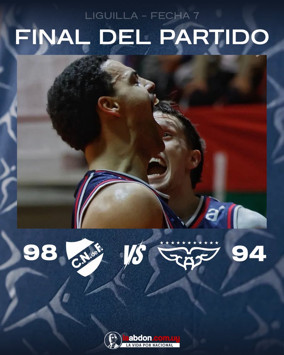 𝗙𝗜𝗡𝗔𝗟 𝗗𝗘𝗟 𝗣𝗔𝗥𝗧𝗜𝗗𝗢 🏀
GANOOOOOÓ NACIONAL 🔥

𝐍𝐚𝐜𝐢𝐨𝐧𝐚𝐥 𝟗𝟖 - 𝟗𝟒 𝐀𝐠𝐮𝐚𝐝𝐚

#PoneLaAbdon 📻