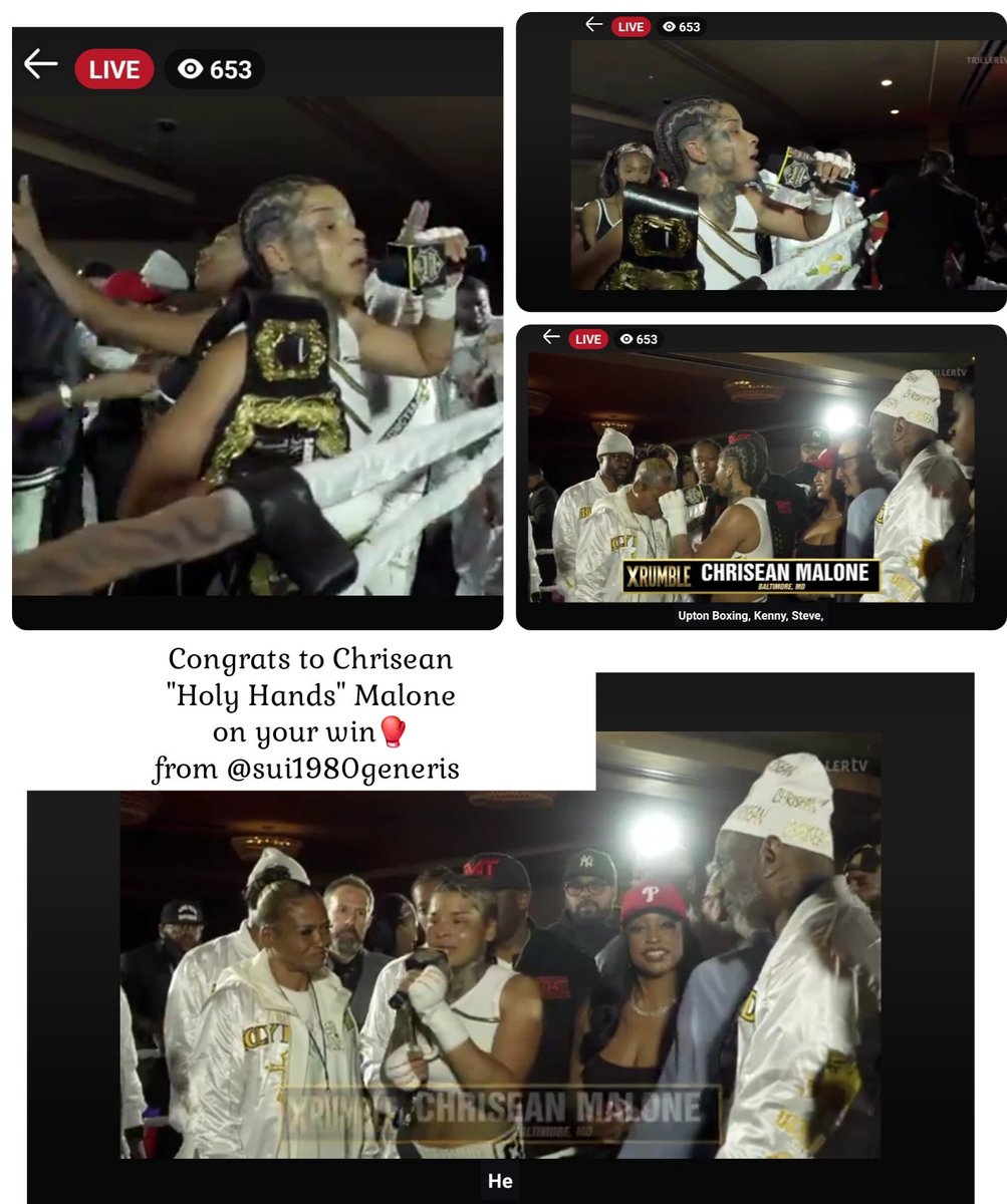 _Sui_Generis___'s tweet photo. Congrats to Chrisean "Holy Hands" Malone. #chrisean #baltimore #holyhands #chriseanrock @ChriseanMalone 🥊 https://t.co/U8DX0qDpvz