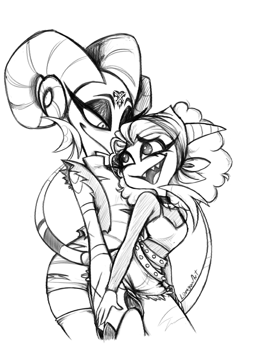 Maybe I should start being more consistent in posting here 🤷
I saw the latest Helluvaboss short and I got the Itch to draw Barbie and Kendra. 😆💕

#helluvaboss #vivziepop #barbiewire