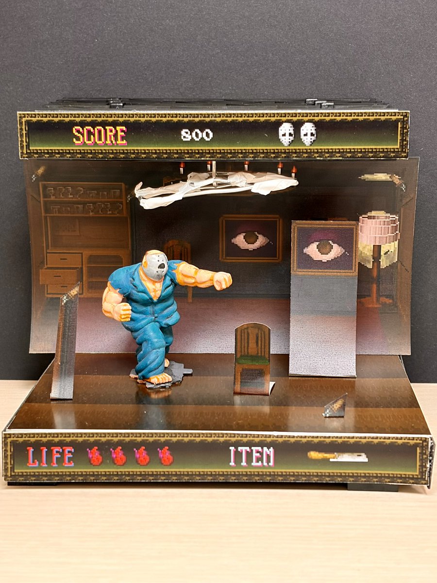 【開発進捗】
・［新作］スプラッターハウス

ステージ2〜3 敵キャラ中心に、
鋭意開発中です😆✨

ディスプレイ素材付きなので、
「ポルターガイスト」も表現いけるかも？

モックでシミュレーションを。

#WF2026s #スプラッターハウス