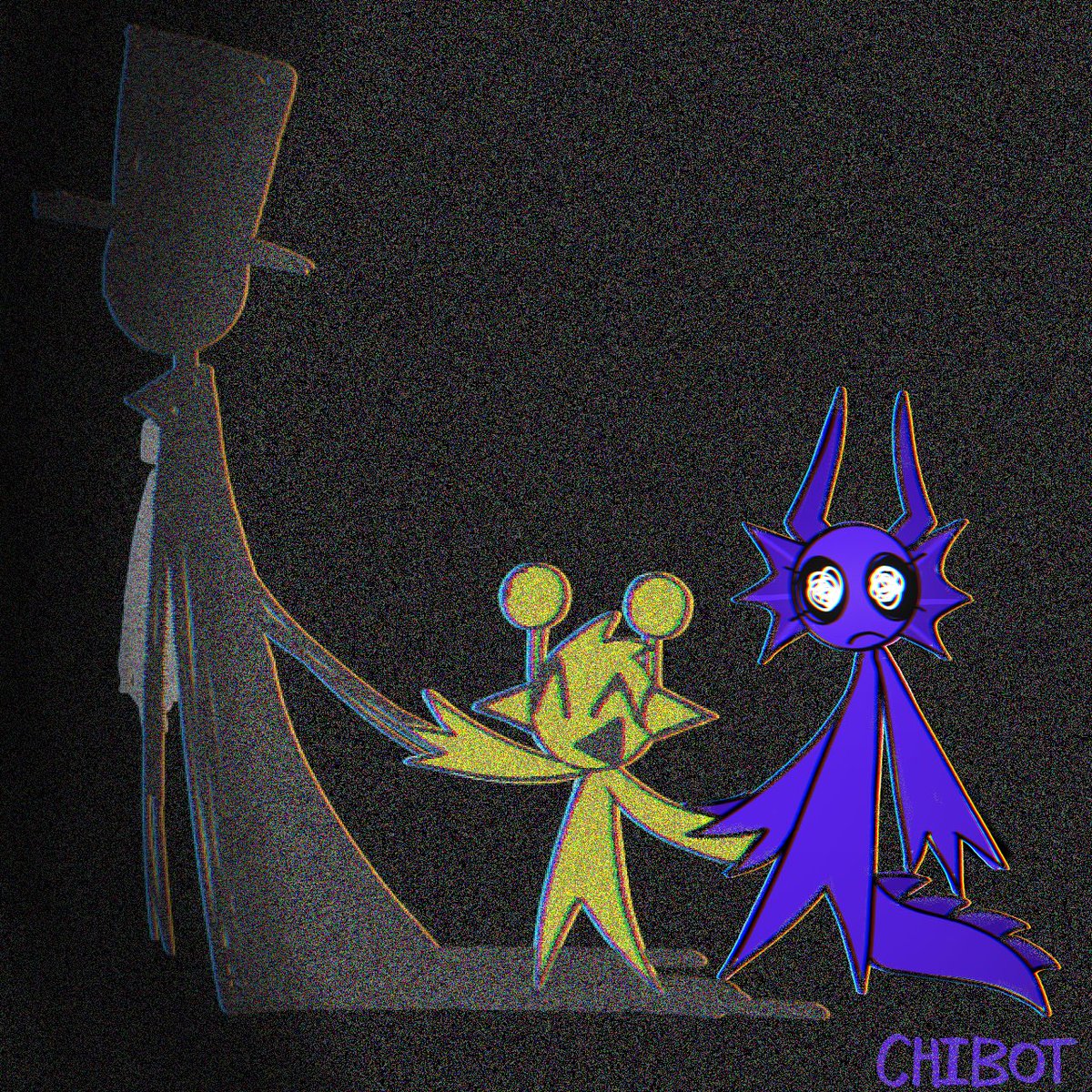 Chibot__'s tweet photo. #sprunki #SprunkiFanart #sprunkiship 

🎩+ ( 💜💛 ) https://t.co/C6KxkHvMvZ