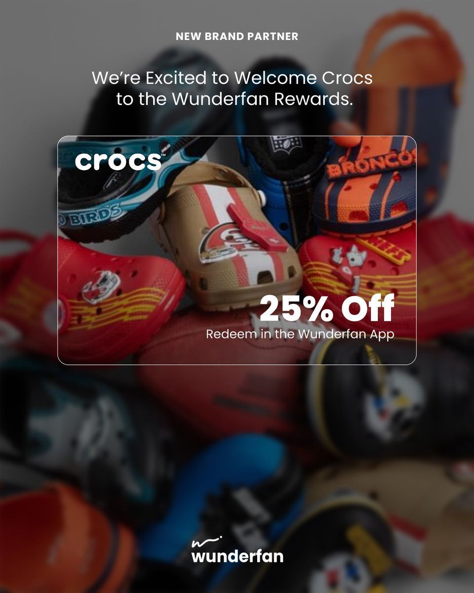 wunderfan's tweet image. Comfort is king. 🐊

We just added Crocs to the Wunderfan Rewards Shop! Turn your fandom into exclusive discounts on the ultimate fan-mode footwear. Whether you’re tailgating or on the couch, do it in comfort &amp;amp; style. 👟

#Wunderfan #Crocs #GameDayStyle #FanRewards #SportsLife