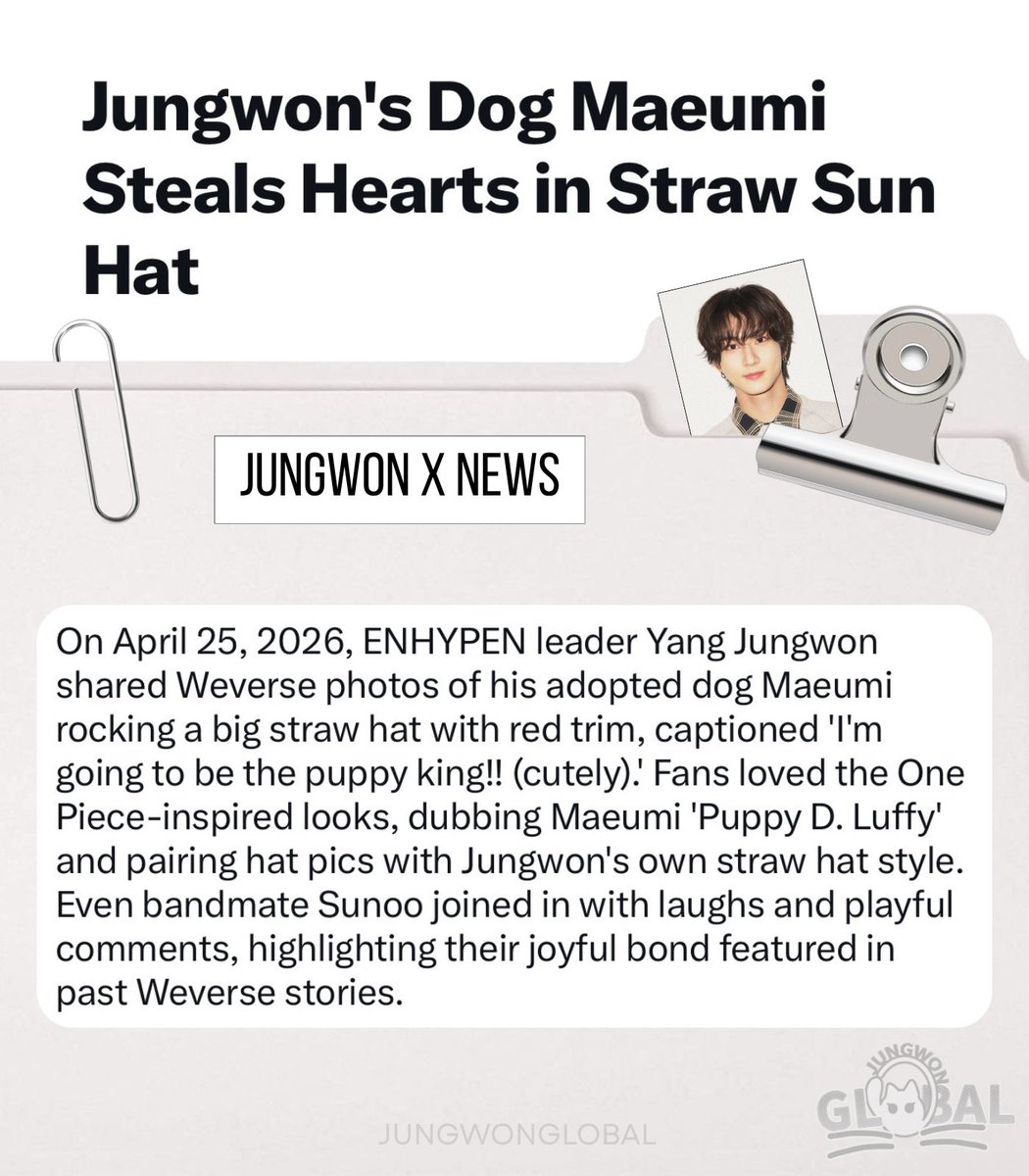 ENHYPEN JUNGWON GLOBAL tweet media