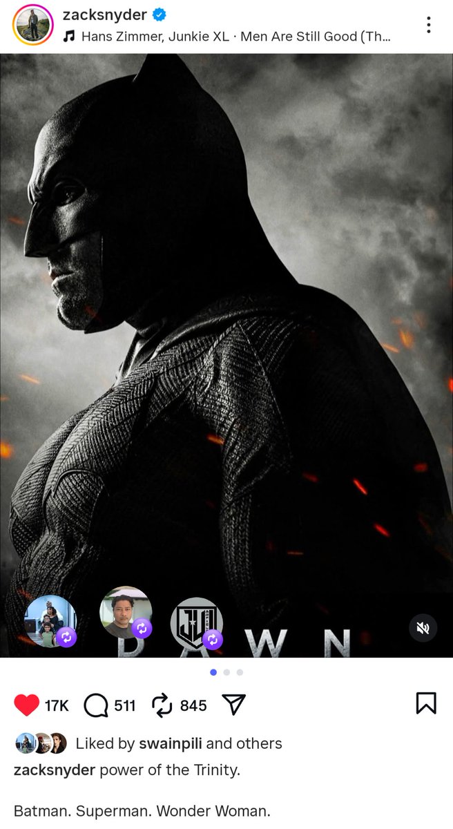 sylabdul's tweet image. Zack Snyder posts THE TRINITY on IG 💥 

#RestoreTheSnyderVerse