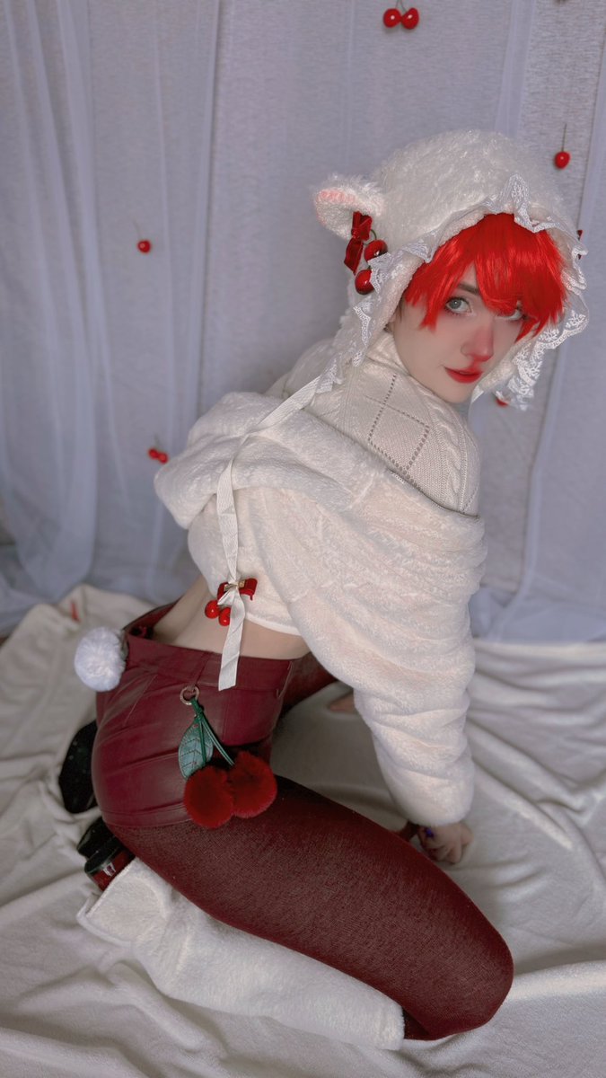indigoxwhite's tweet photo. Cherry Sheep Set Coming Tomorrow! 🐏🍒 #femboy #cosplay https://t.co/bxPH4CF0DN