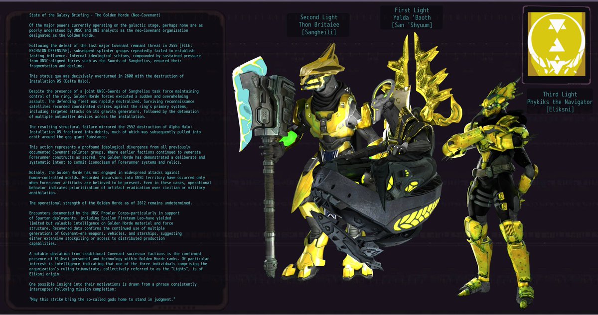 DecepticonCobra's tweet image. Halo Avalon AU Lore - The Golden Horde
#Halo #HaloSpotlight #HaloAvalon