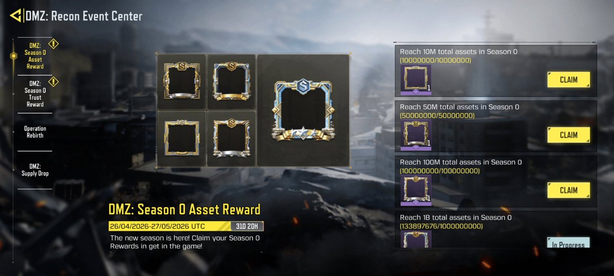 origaries's tweet image. 🚨 Exclusive Avatar Frame for S0 DMZ is now available to claim. 🎁

Don’t forget you can also claim cash rewards for maxing your DMZ trust level.

#codm #codmobile #ariestyle