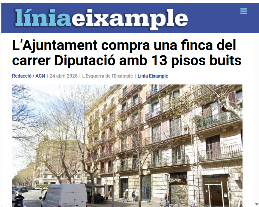L'Ajuntament de #Barcelona es gasta 6.100.000 € per comprar una finca de 13 habitages per destinar-los a Protecció Oficial, a raó de 470.000 € per habitatge😬
La Fiscalia hauria d'actuar pel marversació 🥳🥳