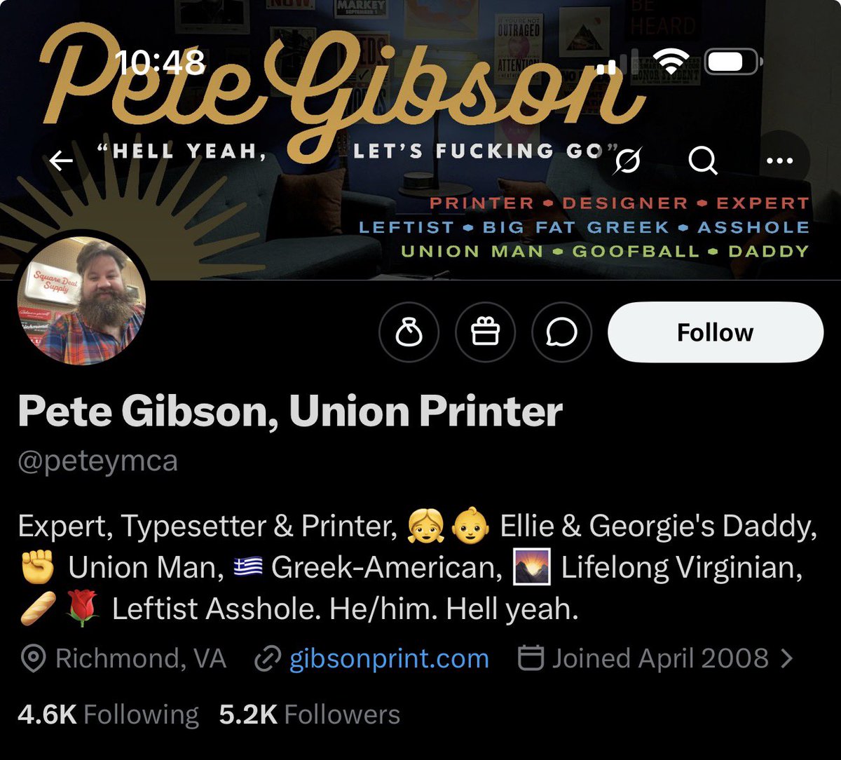 The Virginia Democrats’ favorite union printer, Pete Gibson, of ...