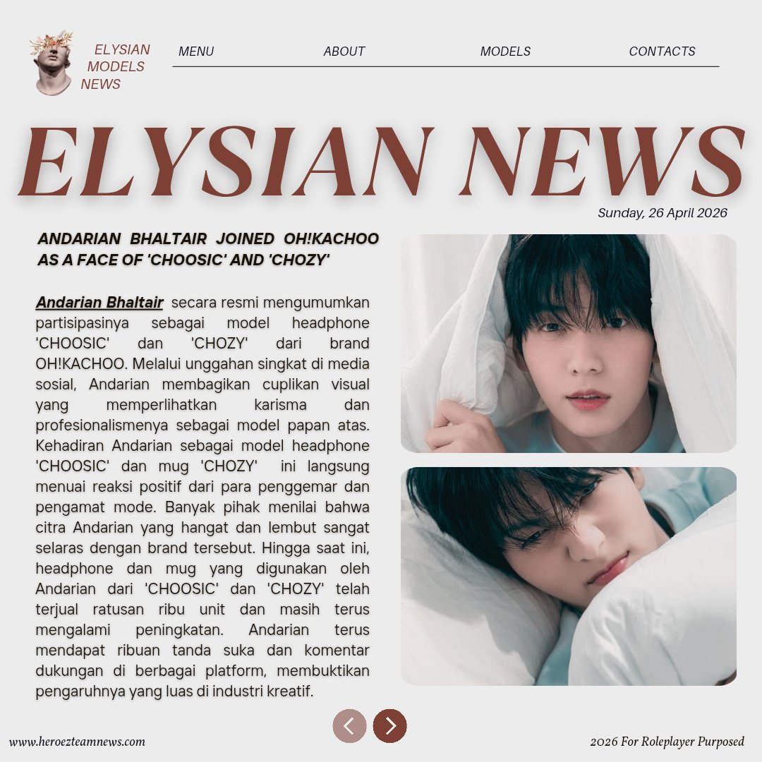 ELYSIANMODEL's tweet photo. ⠀️️

️️
🗞️ 𝑬𝑳𝒀𝑺𝑰𝑨𝑵 𝐃𝐀𝐈𝐋𝐘 

𝗔𝗡𝗗𝗔𝗥𝗜𝗔𝗡 𝗕𝗛𝗔𝗟𝗧𝗔𝗜𝗥 JOINED 𝗢𝗛!𝗞𝗔𝗖𝗛𝗢𝗢 AS A FACE OF '𝗖𝗛𝗢𝗢𝗦𝗜𝗖' AND '𝗖𝗛𝗢𝗭𝗬'
⠀️️

️️ https://t.co/Xbfj2bTgmo