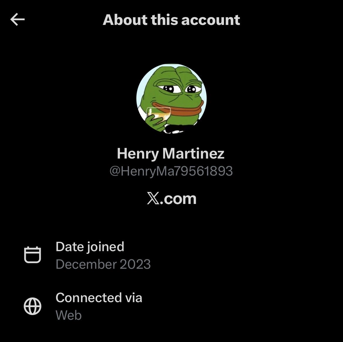 ReadyF4Any's tweet image. Somebody tell me how an account called @HenryMa79561893, posts one thing in 2023– The name of the person detained at the White House Correspondents Dinner?

The sole post reads, “Cole Allen”. It was posted at 6:07 on 12/21/2023 and the account was “connected via web” with no