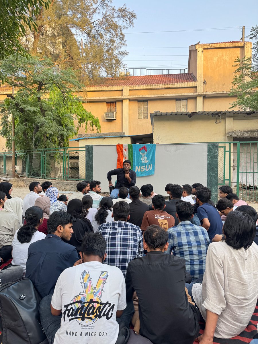 naukarshah's tweet photo. Spent the evening with @nsui in Jamia. Forty students on a mat. We talked about freedom, about citizenship: what it actually means, what it costs, and how easily a generation can be talked out of wanting it. 

Every student on that mat understood something the political class keeps forgetting: a citizen is not someone who treats politics as entertainment, as if its morality and values had no bearing on their own lives or their society.

The easy way out is always available: just don't ask questions. 

The correct way is harder. It is to stay awake, to keep asking who decides, and why, and on whose behalf, and to keep asking even as you finish your degree, even as your family leans on you, even as the world tells you these are not your questions to ask.

These students are choosing the harder road. That is reason enough to keep fighting.