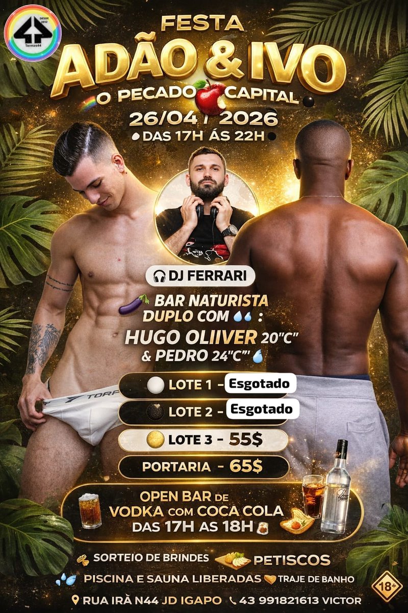 Dados para garantir convite da FESTA ADÃO &amp; IVO 26/04/2026🌈

*APENAS 10 CONVITES DISPONÍVEIS*

Chave pix cel - 43 991821613

Marli guerra Me

Banco Stone

LOTE 3- 55$ 

Envie o comprovante no pv para ,ser feito o convite ,apresentar na portaria no dia do evento .
Grato