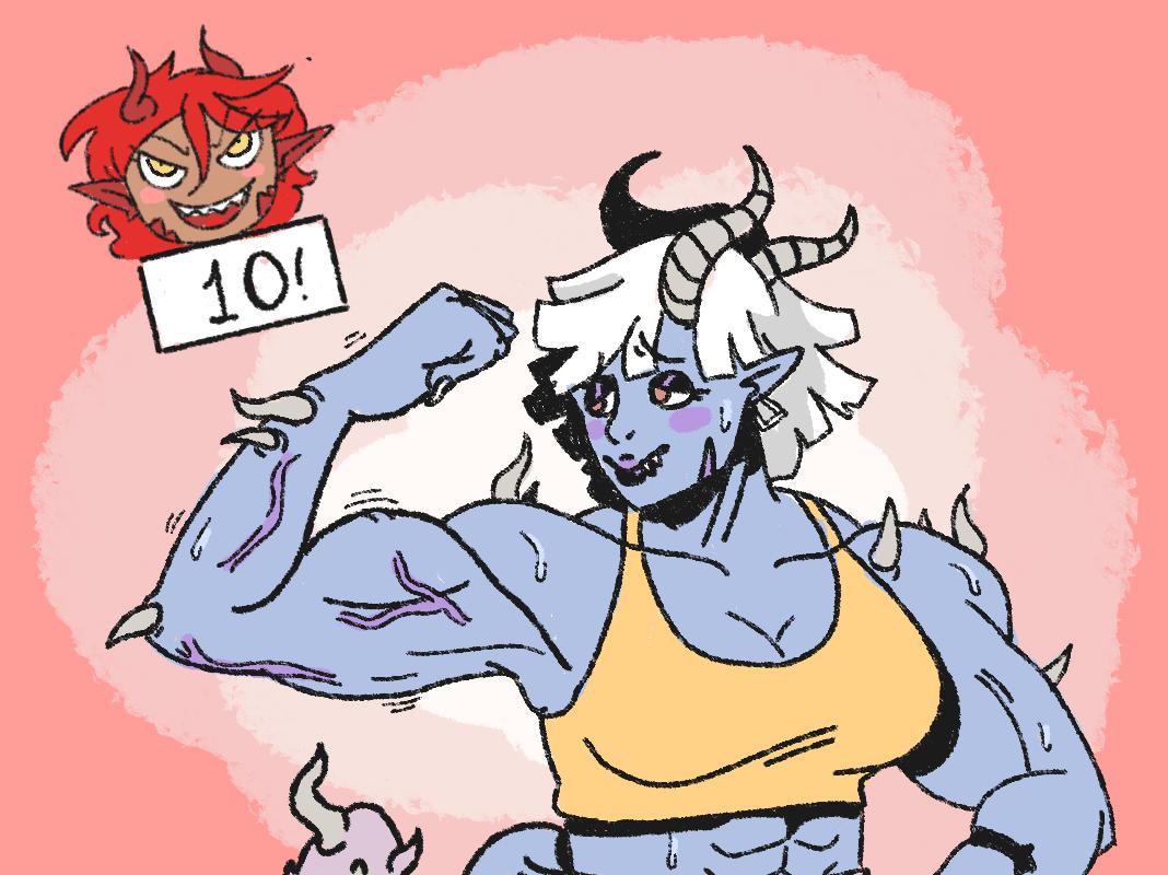 That1JCGuy's tweet photo. @devi1canvas I sketch buffed women :> https://t.co/hx2MDtDVCz