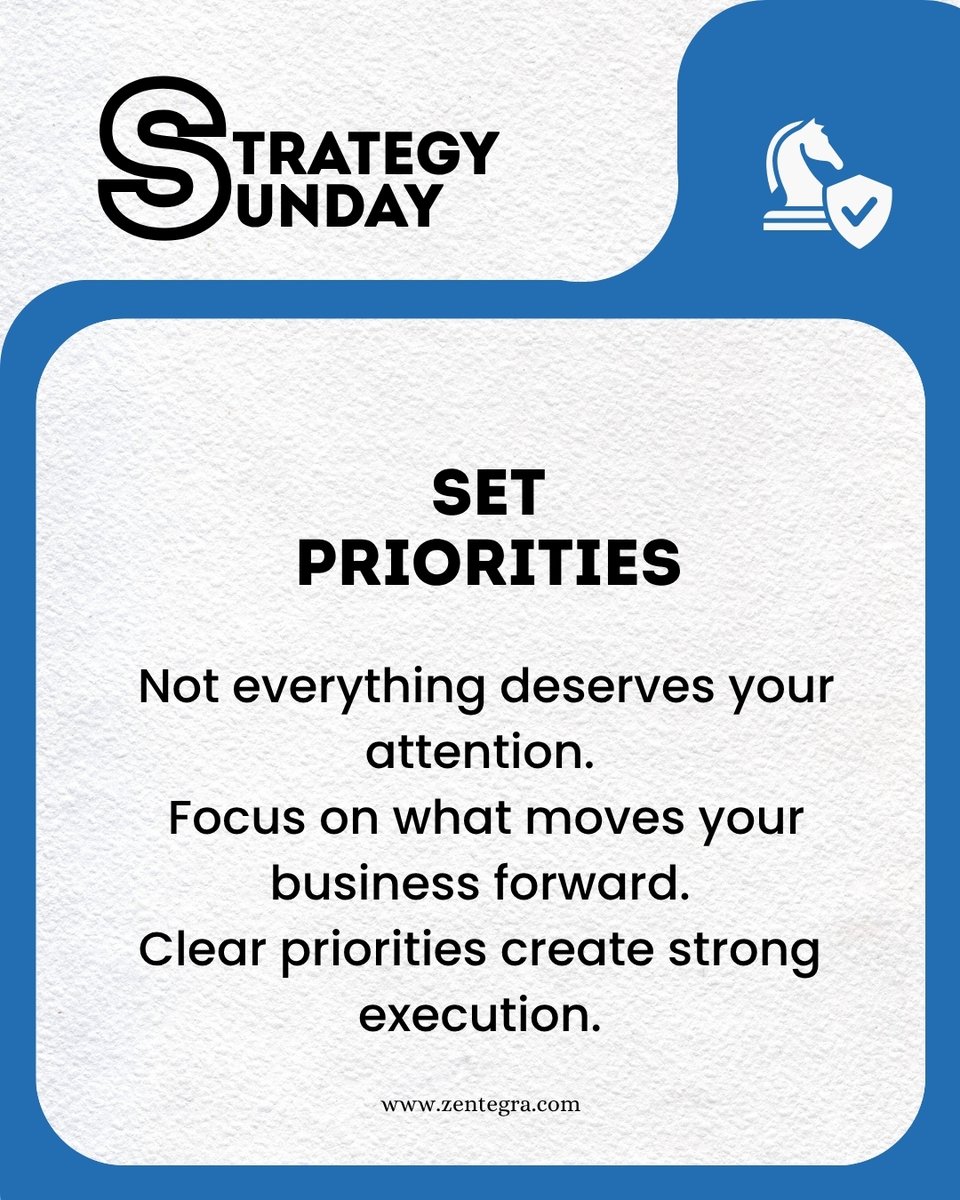 myzentegra's tweet image. Not everything deserves your attention.
Focus on what actually moves the needle. 

#StrategySunday #Priorities #BusinessStrategy #Execution #FocusOnGrowth #EntrepreneurTips #Leadership #Zentegra #SmartWork #PlanToWin