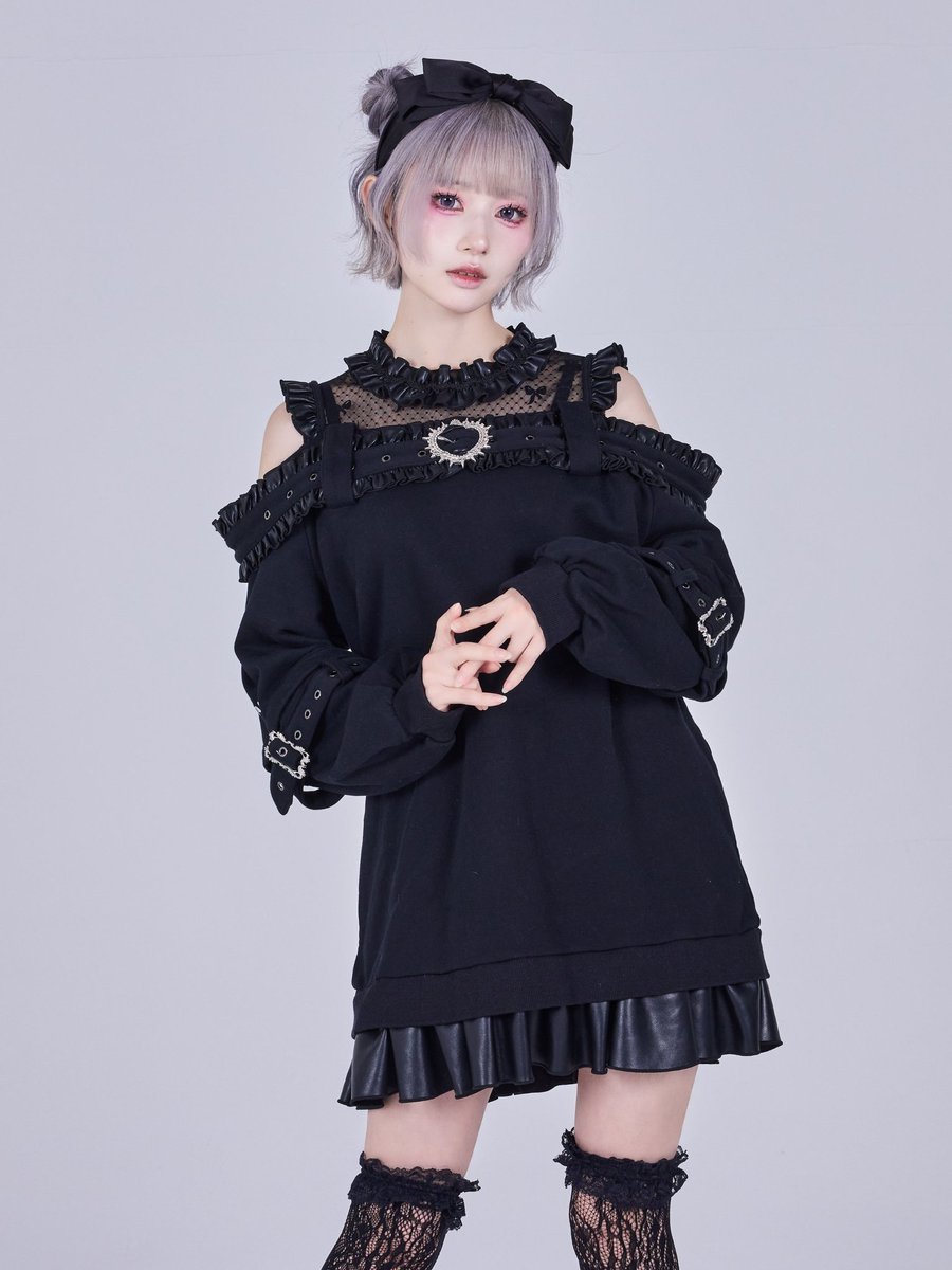 🖤IMVAL🖤 Highneck Off Shoulder Dress