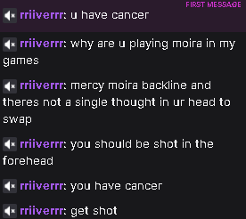 my moira plugged their stream after we lost the game and my hitscan did this im crying ahahaha