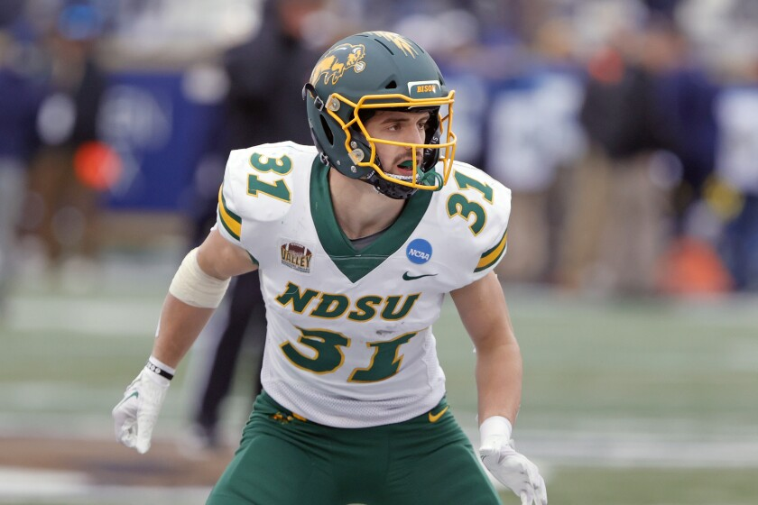 Eagles new safety Cole Wisniewski's final year playing at North Dakota State before he transferred to Texas Tech....  

92 Tackles 
2 TFL 
1 FF 
13 (!) Pass Breakups 
8 (!!) Interceptions  

he also missed 1 game that year