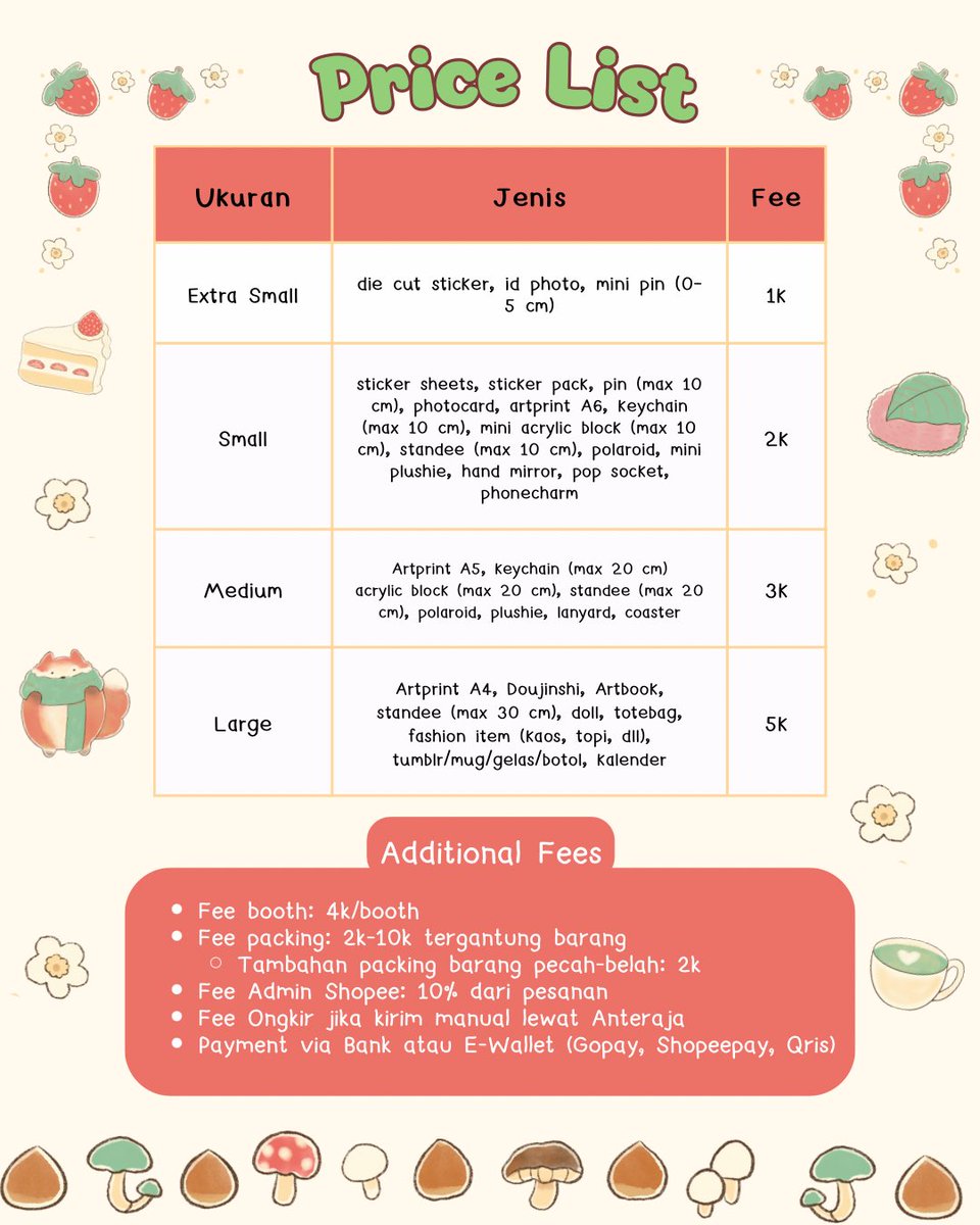 ruruvixiell's tweet image. ☘️ OPEN JASTIP CF22 ☘️
Day 1 only! (May 16, 2026)

[🔄&amp;amp;❤️ are appreciated]

📍Depok (can pick up at UI, CO 🍊, or manual delivery)
💰QRIS, bank, e-wallet
 
Hii!👋🏻 Xiel is opening jastip for Comifuro 22 again. Just DM to place your order, okay!😙
#comifuro22 #cf22