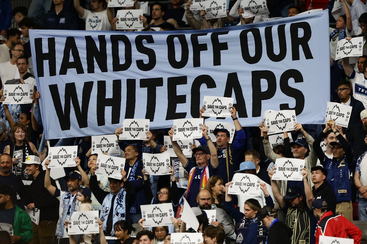 truenorthfoot's tweet image. “WE WILL FIGHT FOR OUR CLUB, AND WE WILL WIN.”
“HANDS OFF OUR WHITECAPS”
“#SAVETHECAPS”

The banners and flags held by the Vancouver Whitecaps supporters before their match against Colorado in reference to the club’s uncertain future in the city. #VWFC #MLS

📸 Ali