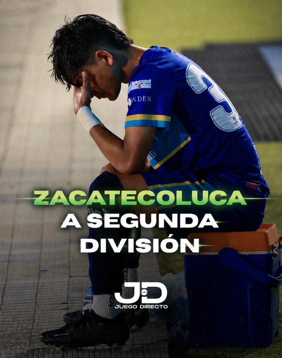 SE CONSUMA SU DESCENSO  📉

❌️ Zacatecoluca no pudo evitarlo: perdió 4-2 ante Alianza y la victoria de Fuerte San Francisco lo mandó a Segunda División.

📸 INDES
