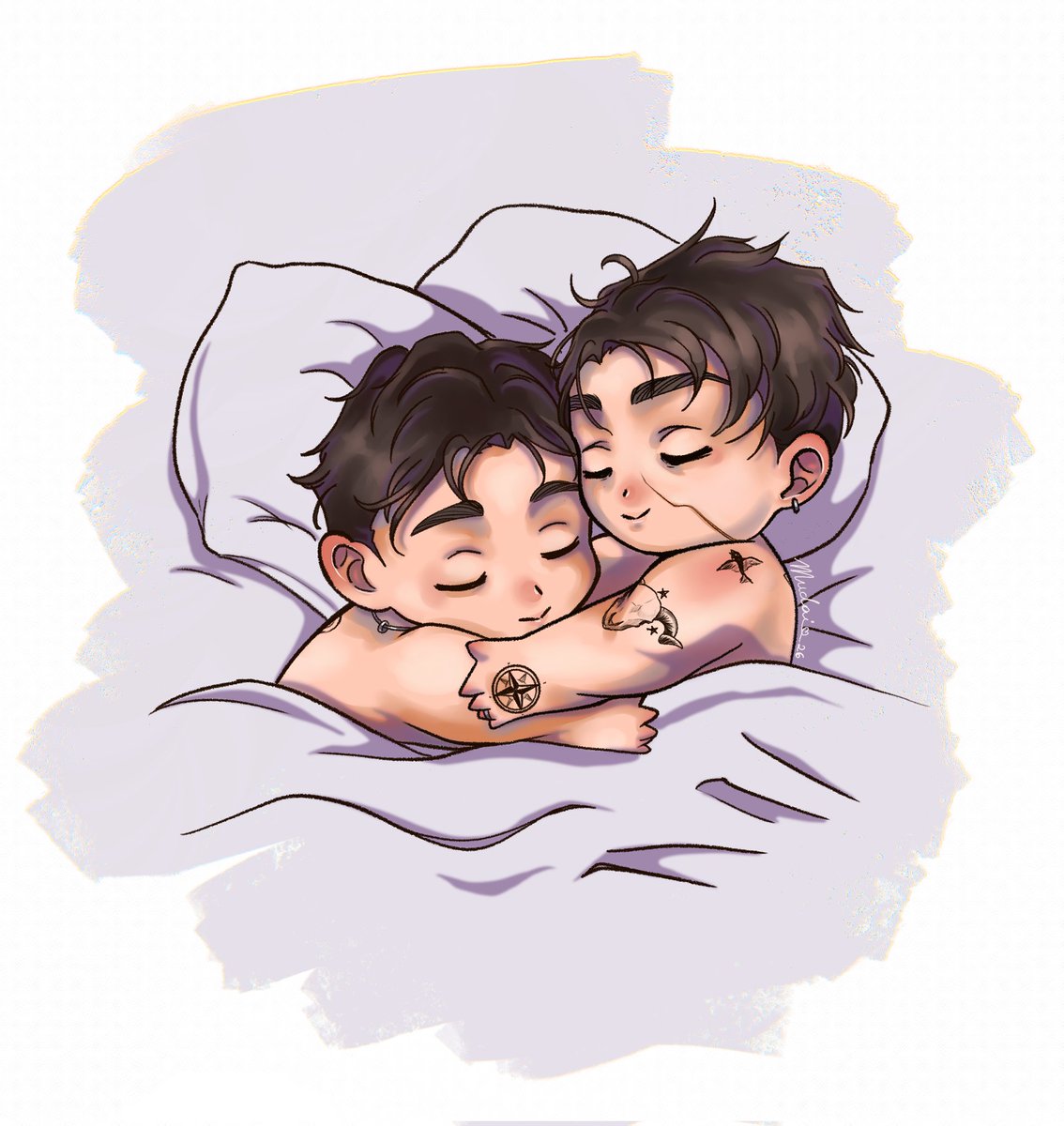 It's finished! 💛💜 I hope you like it
I miss my silly lovers. I want to make more fan art of them (chibis and non-chibis)

#웻샌드 #WetSand #TjYw