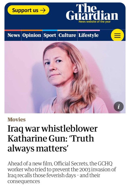 VirtuosasX's tweet image. #Iran 2026 | #Iraq 2003
Official Secrets ~ 🇬🇧 GCHQ Manipulated Intelligence gathering tries to justify 🇺🇸 US-invasions of countries of 'special interests' preparing unprovoked wars worldwide. 

The #Movie is Based on a true story: Female #Whistleblower Katharine Gun leaks