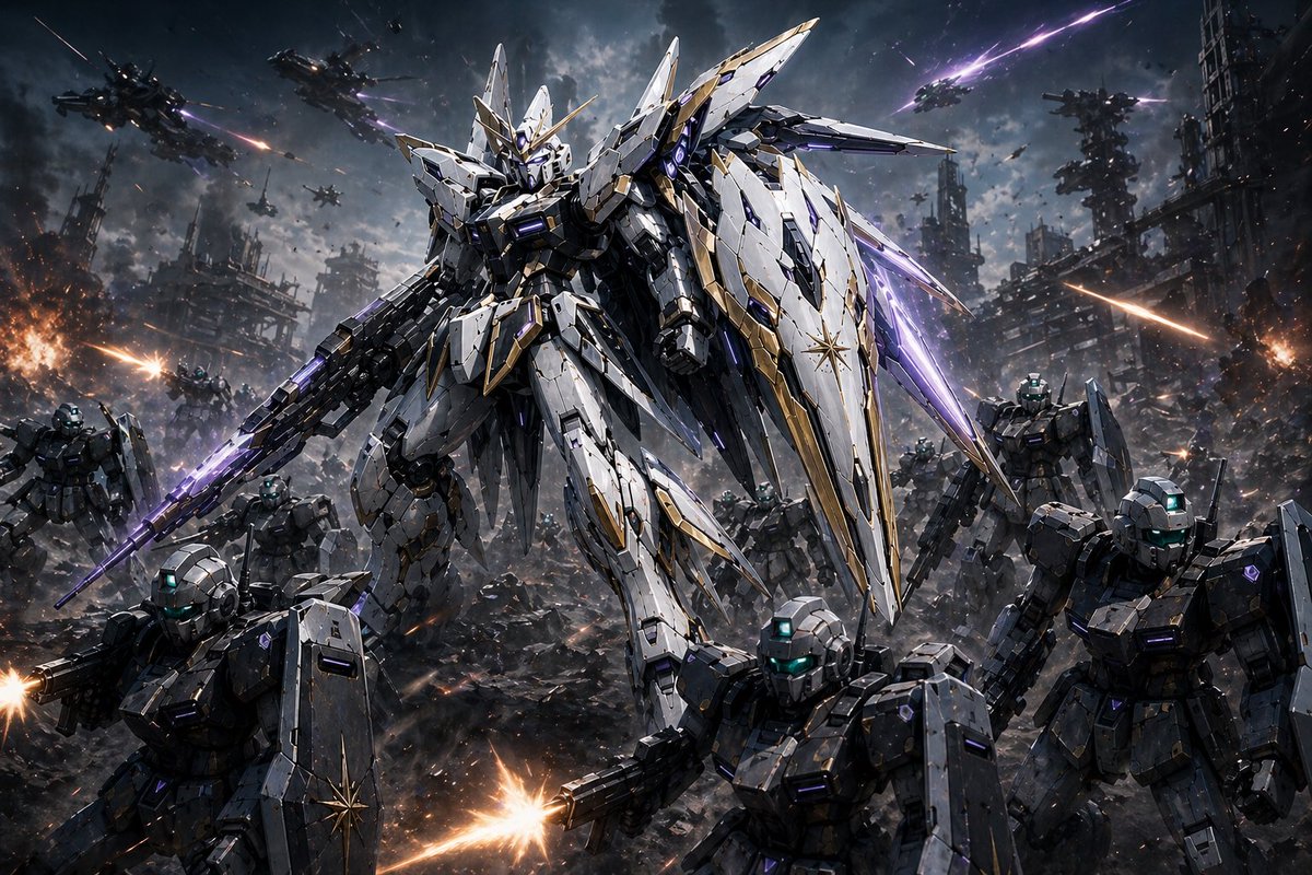 valon_GL's tweet photo. チャッピーで僕専用ガンダムと量産型作成してもろた。
本体スッキリ背部マシマシ大好物。

 #何してんねん https://t.co/ErdQWLWLSj