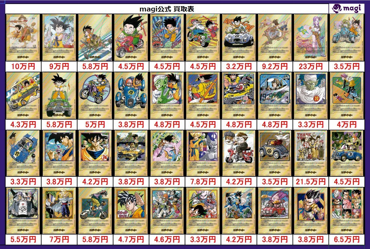 DBFW 金 銀 エナジーマーカー 買取表🔥 買取表更新いたしました‼ 画像