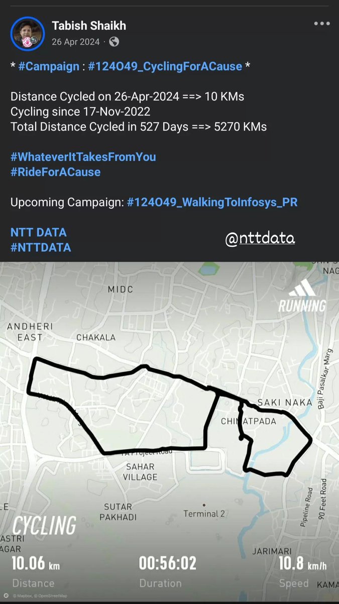 TabishSk21's tweet image. * #Campaign : #124O49_WalkingForACause *

Distance Walked on 26-Apr-2023 ==&amp;gt; 10 KMs
Walking since 01-May-2022 
Total Distance Walked in 361 Days ==&amp;gt; 3610 KMs

#WhateverItTakesFromYou
#WalkForACause 

Upcoming Campaign: #124O49_WalkingToInfosys_PR 

Infosys 
#Infosys