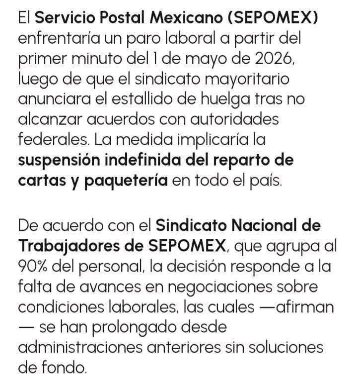 MagicShopBT5's tweet photo. No sé si ya se enteraron, pero correos de México finalmente se irá a paro indefinido este 01 de mayo (han estado en huelga desde el año pasado) así que por el momento sólo se usará paquetería privada
#UpdateMagicShop https://t.co/xDqR5kMpWq