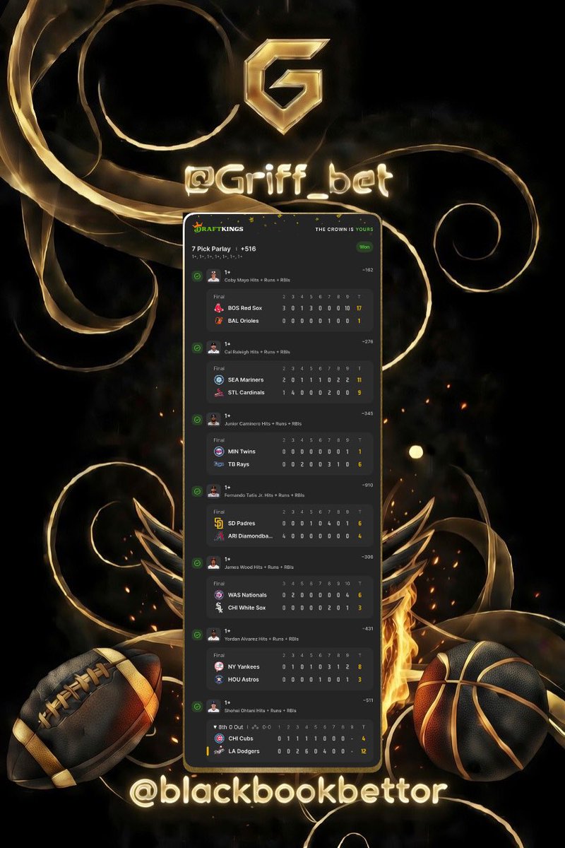 Griff_bet's tweet image. #MLB #HRR #parlay #GamblingX #bet