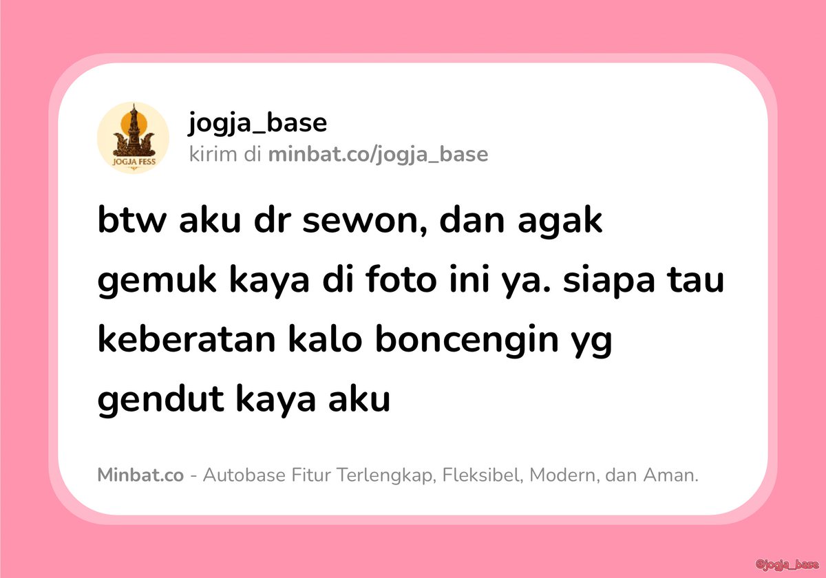 JOGJA FESS | KIRIM FESS CEK PINNED tweet media