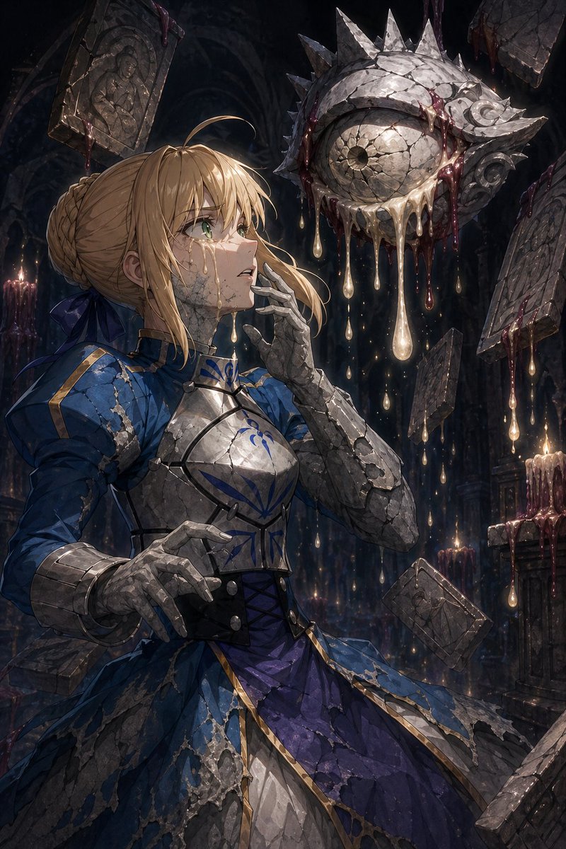 Partial Petrification Dark Fantasy Card Art