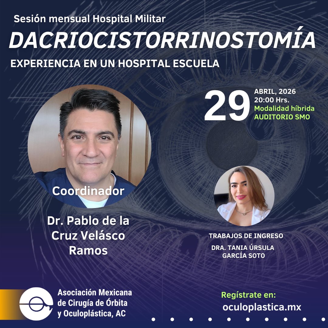 Próxima sesion de #Oculoplastica

CUIDA TU SALUD VISUAL 👁️
Es la encargada de mantener actualizados a los Oftalmólogos - Oculoplásticos certificados en las técnicas más actualizadas y seguras para realizar tu cirugía.

👍 Registrate en:
oculoplastica.mx