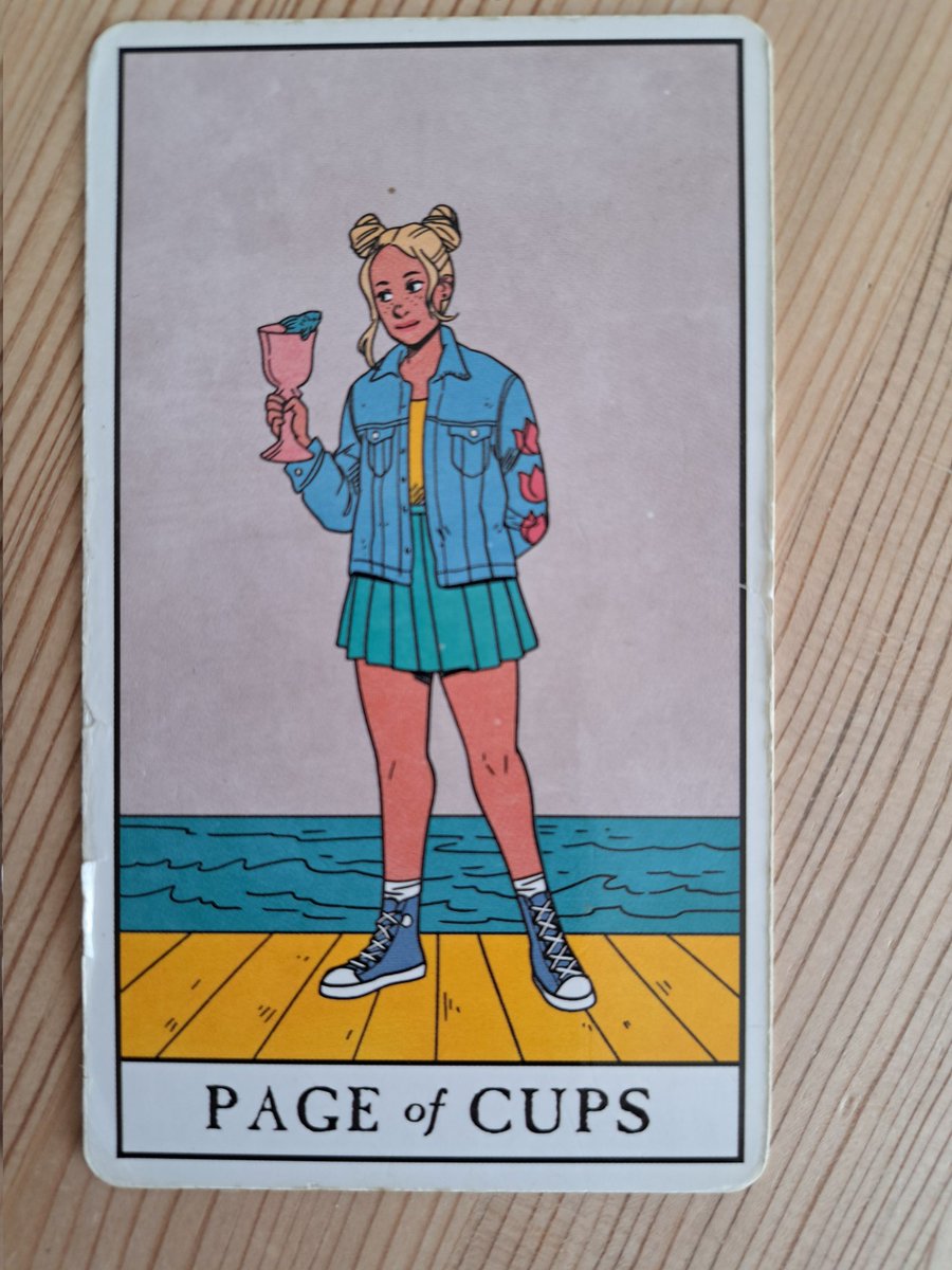 Laurajk32's tweet image. Today's card is Page of Cups 

Messages show up for us in all sorts of unexpected ways. 

#messages #noticethesigns 

#tarot #tarotmessage #LauraJK32