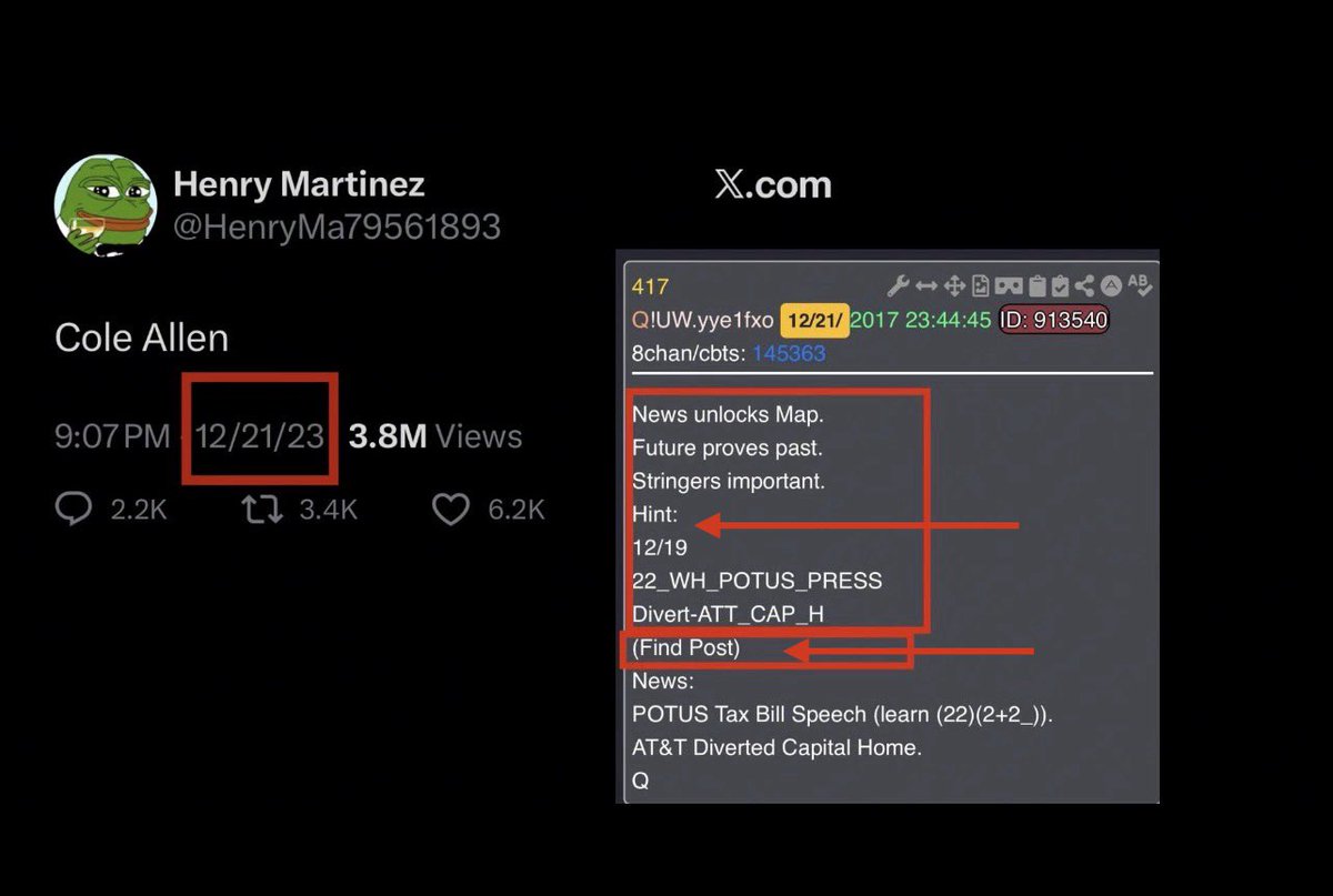 kellyannelu's tweet photo. HOLY BATMAN 💥💥💥
 Only one Cole Allen post on 12/21 
12/21 delta 
Drop 417
-News unlocks Map.
Future proves past.
Stringers important.
Hint:
12/19
22_WH_POTUS_PRESS
Divert-ATT_CAP_H
(Find Post) https://t.co/qbV3m4GW7a