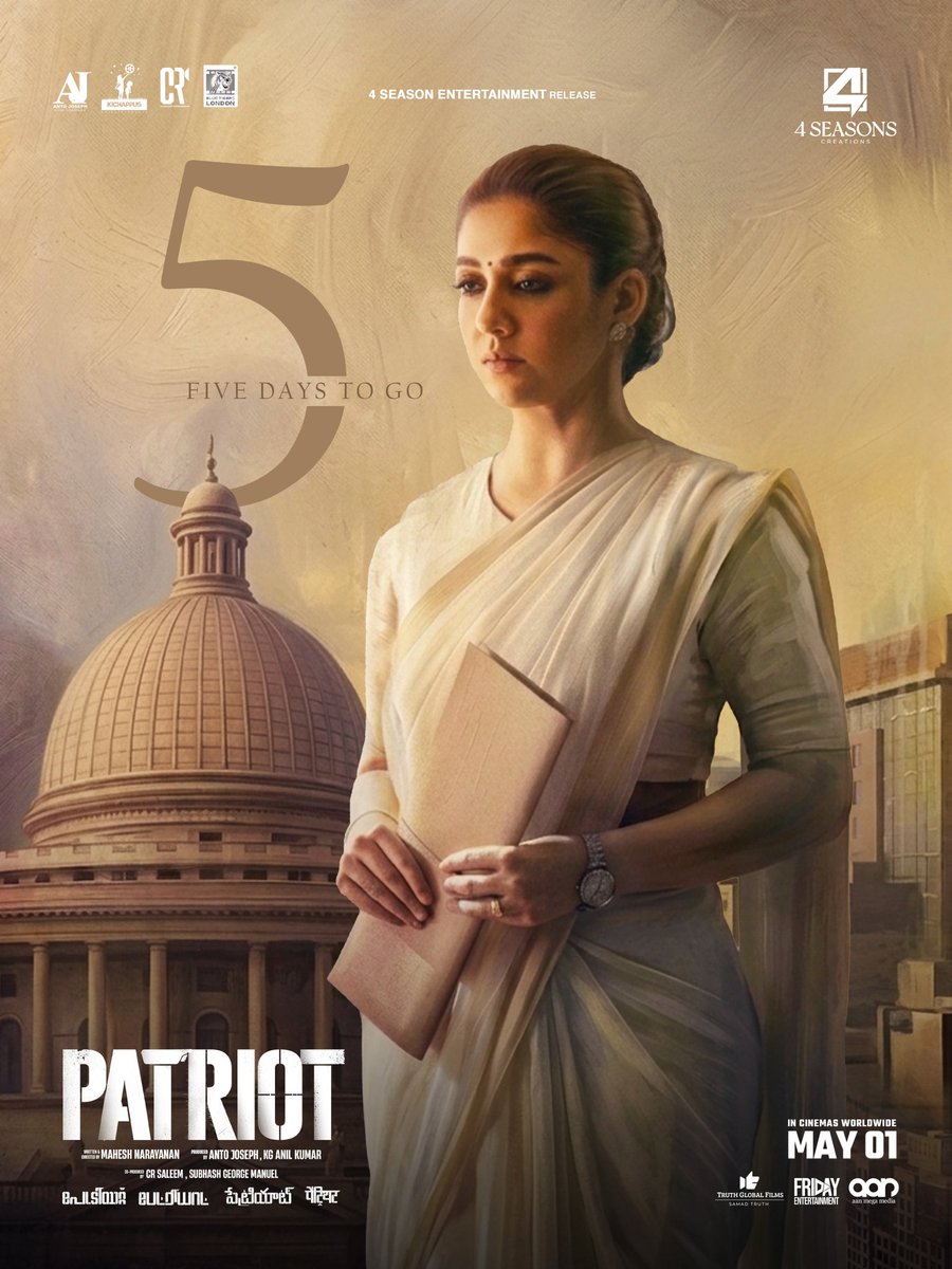 FilmcityWorld's tweet image. #Patriot – 5 days to go… 🤩🔥
Lady Superstar energy loading 💥
Nayanthara leads the charge with legends Mohanlal &amp;amp; Mammootty 🔥
#Patriot #5DaysToGo