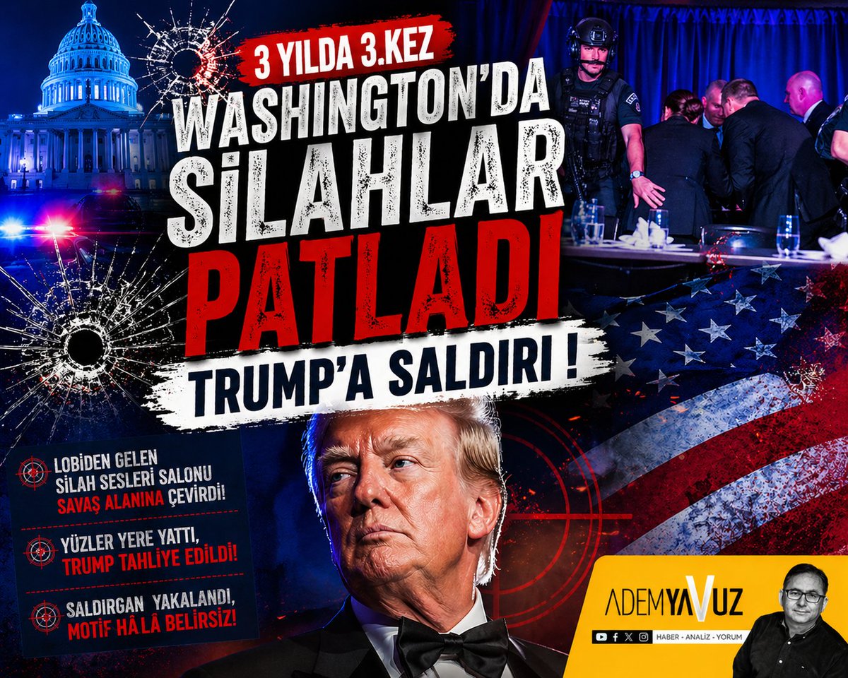 ademyarslan's tweet photo. Canlı; 

Washington DC'de silahlar patladı. Başkan Trump 3.yılda 3.kez suikast girişimine uğradı.

İnanılmaz görüntüler. ABD'nin en iyi okullarından birinden mezun, NASA stajeri bir saldırgan..

Sorular, sorular..

Çarpıcı ayrıntılar için gelin 👇

https://t.co/XCwGO6SIJJ https://t.co/s1rfel4GJT