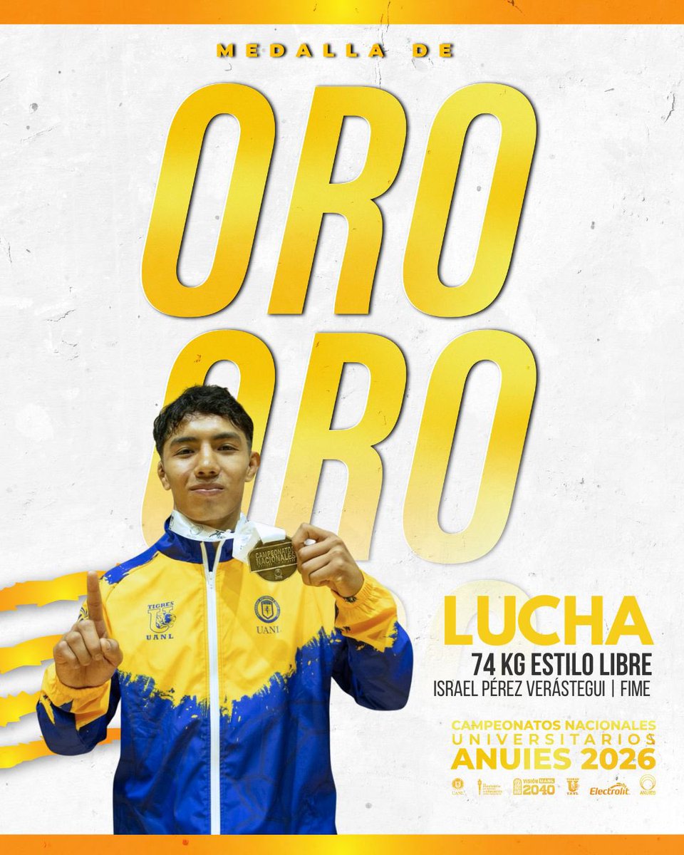 tigresdduanl's tweet image. ¡Lluvia de medallas! 🥇🥉 

Jesse Israel Pérez (FIME) y Amy Aylin Ramírez (FACPYA) conquistan el ORO en Luchas Asociadas. Sumamos también bronces individuales de Meredith López y Marco Polo García. ¡Poderío total! 🐯🔥

#SomosTigres #UANL #Lucha #CNUANUIES2026 #ANUIESDEPORTE