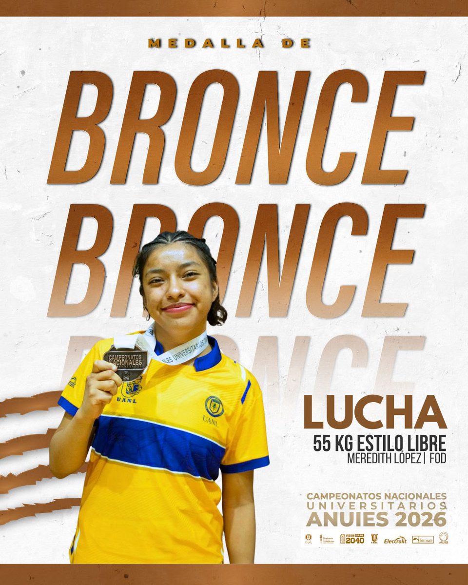 tigresdduanl's tweet image. ¡Lluvia de medallas! 🥇🥉 

Jesse Israel Pérez (FIME) y Amy Aylin Ramírez (FACPYA) conquistan el ORO en Luchas Asociadas. Sumamos también bronces individuales de Meredith López y Marco Polo García. ¡Poderío total! 🐯🔥

#SomosTigres #UANL #Lucha #CNUANUIES2026 #ANUIESDEPORTE