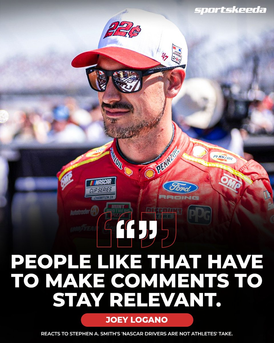 NASCARatSK's tweet image. Joey Logano fires back as Stephen A. Smith questions NASCAR drivers as athletes.

#JoeyLogano #StephenASmith #NASCAR #Motorsports