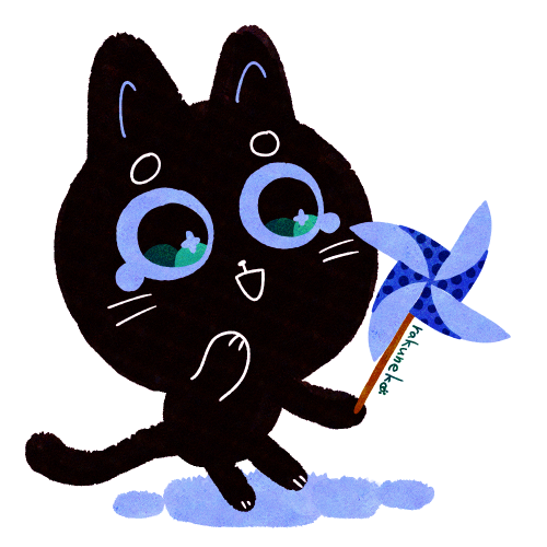 miniシリーズ第1541弾！ 早く風吹かないかなぁ？ #イラスト #猫 #黒猫