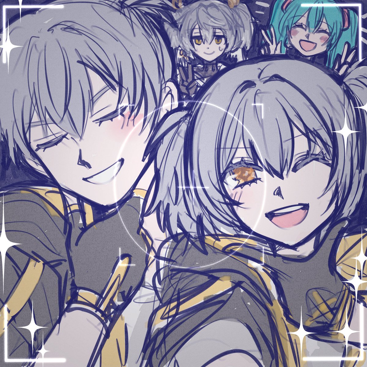 unknownbird27's tweet image. Daily doodle #135

Stelle and Caelus from the new Miku HSR collab video + 2 more in the bg!

#doodle #Happy3YrsWithHSR