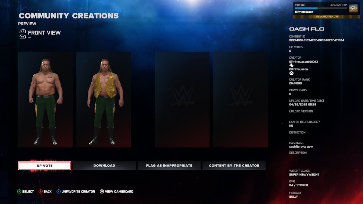 Jasondoes2k's tweet photo. Uploaded on CC; Cash Flo #CAW
Includes moveset, entrance and victory.
#cashflo, #ovw , #aew.

#wwe2k26
#WIP
#2kgames https://t.co/ZT89dnx4HJ