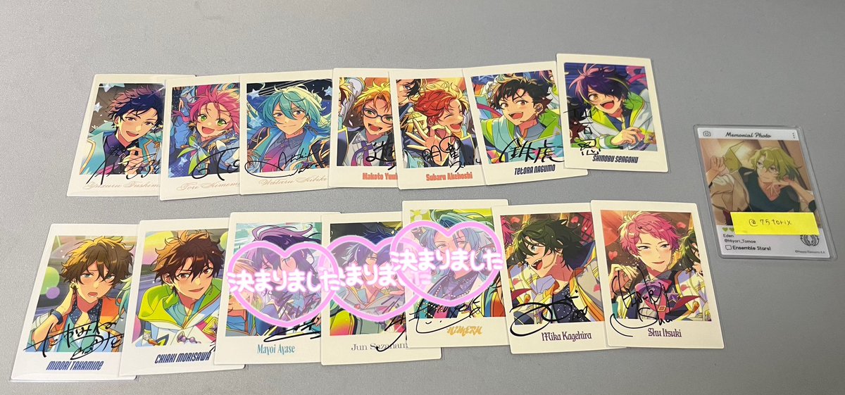 75torix's tweet photo. 【交換】 あんスタ ぱしゃっつ 10周年 特典

譲 渉、桃李、弓弦、スバル、真、鉄虎、千秋、翠、忍、宗、みか、ひなた、ゆうた、零、維吹、宙、斑、レオ、凛月、ユメ

求 日和、特典舞珠、友人分 巽＞友也、藍良

本日、キャナルにてライビュ前後で手渡し可能です！検索からもお気軽にお声掛け下さい！ https://t.co/QIedE1zShH