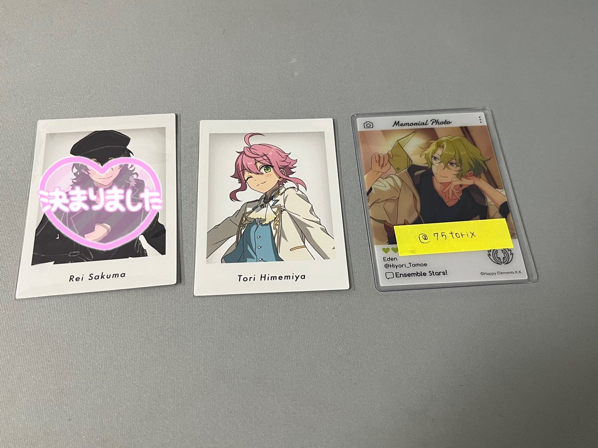 75torix's tweet photo. 【交換】 あんスタ ぱしゃっつ 10周年 特典

譲 渉、桃李、弓弦、スバル、真、鉄虎、千秋、翠、忍、宗、みか、ひなた、ゆうた、零、維吹、宙、斑、レオ、凛月、ユメ

求 日和、特典舞珠、友人分 巽＞友也、藍良

本日、キャナルにてライビュ前後で手渡し可能です！検索からもお気軽にお声掛け下さい！ https://t.co/QIedE1zShH