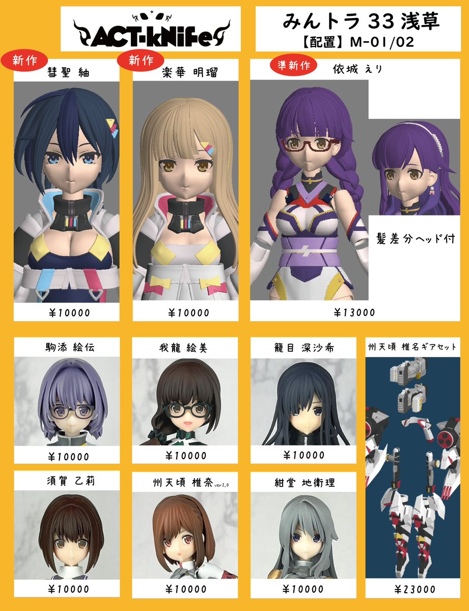 heppoco_seijin's tweet image. 🔥🔥イベント告知🔥🔥   

4/29(水・祝)開催のみんなで☆トライ33浅草に参加します！

新作がんばって準備中です！
今回も凄くこだわって組みやすく遊びやすいキットになっていると思います✨✨

京都の新作えりちゃん(髪差分ヘッド付)も用意してるので是非ぜひよろしくお願いいたします🔥