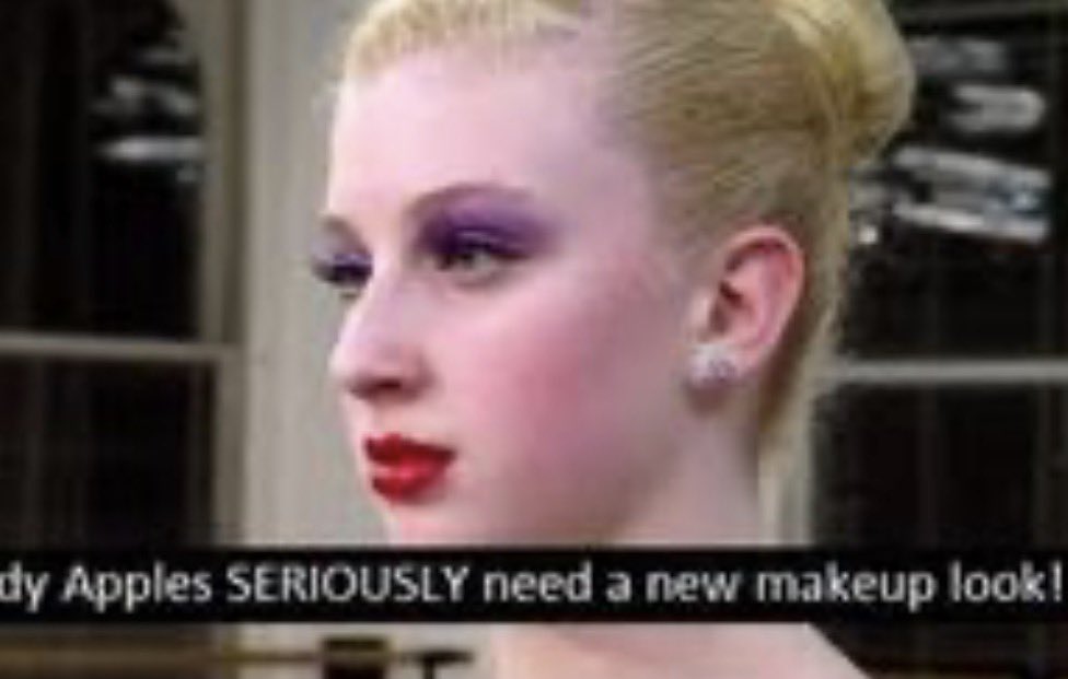 every time i do my makeup, i make my eyes purple bc i like when my eyes are purple, and then i make my lips red bc i like when my lips are red, and then i always fucking end up looking like im from candy apples dance company