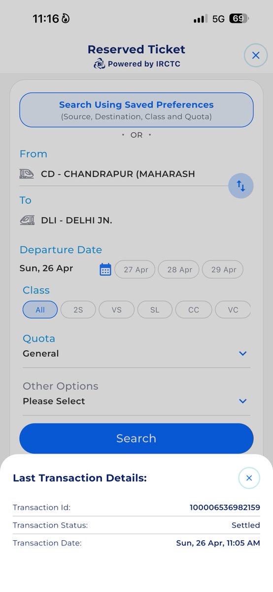sat_v38's tweet photo. What is going wrong with IRCTC? I have been trying to book a Tatkal ticket for the last 5 days, but every time the booking fails. After the payment gets deducted, it gets settled/refunded later, and it shows “Unable to process.” Why is this happening? @RailMadad @RailMinIndia 🤯 https://t.co/hkAB2otp9T